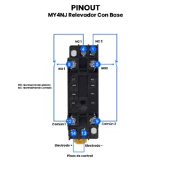 AR1909 - AR1912 Relevador Omron MY4NJ Con Base PINOUT
