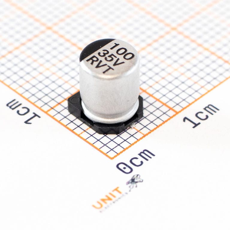 Capacitor Electrolítico 100uf 35v Smd Unit Electronics 3049