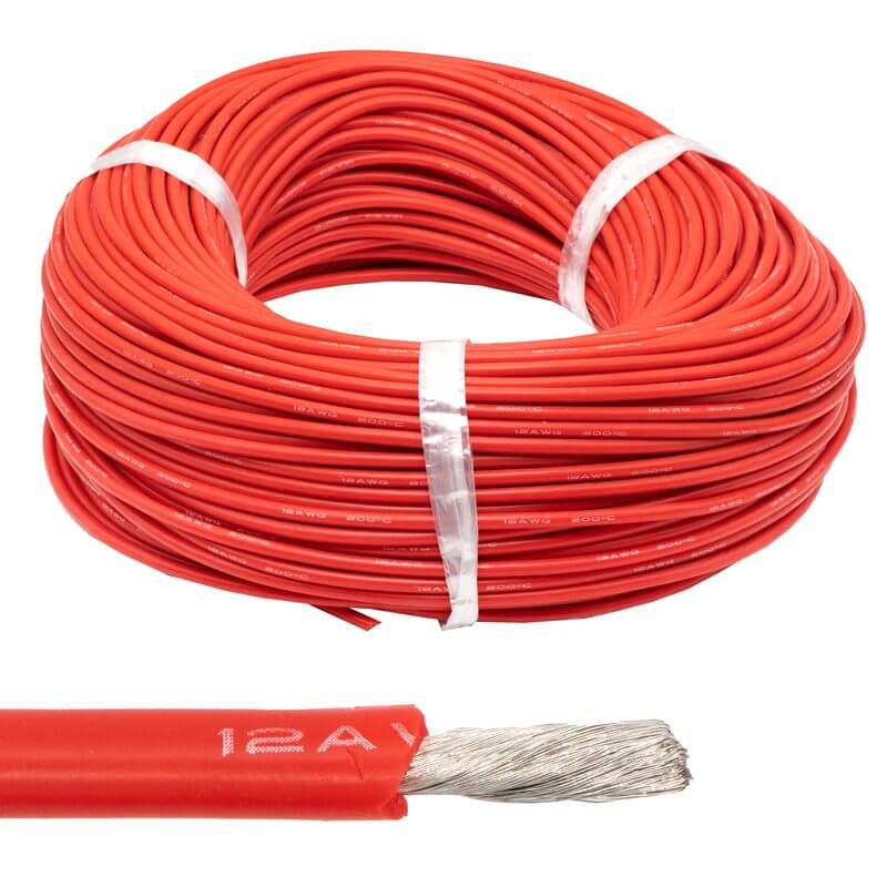 Cables de Silicona Flexible Color Rojo 1 Metro - 12 AWG