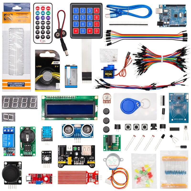 Starter Kit Electrónica Basico: Kit Principiantes con proto, sensores y  componentes