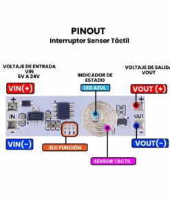 Interruptor Sensor Tactil Multifunciónal 5 a 24V Pinout