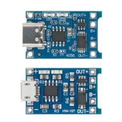 TP4056 con Proteccion Dual MicroUSB / Tipo C Cargador de Baterias Li-Ion Li-Po