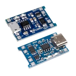 TP4056 con Proteccion Dual MicroUSB / Tipo C Cargador de Baterias Li-Ion Li-Po