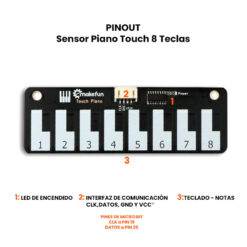 Sensor Piano 8 Teclas Touch Capacitivo