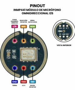 INMP441 Módulo de Micrófono Omnidireccional I2S Pinout