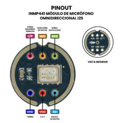 INMP441 Módulo de Micrófono Omnidireccional I2S Pinout