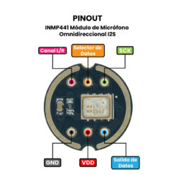 INMP441 Módulo de Micrófono Omnidireccional I2S Pinout V2