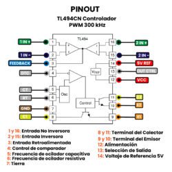 TL494CN Controlador PWM 300 kHz