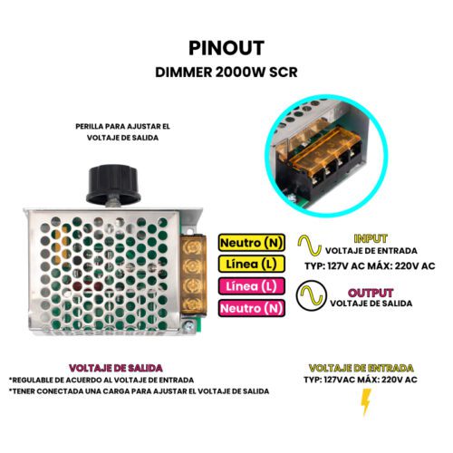 Dimmer 2000W SCR Pinout