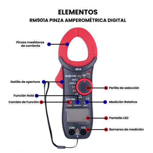 Rm A Pinza Amperim Trica Digital Unit Electronics