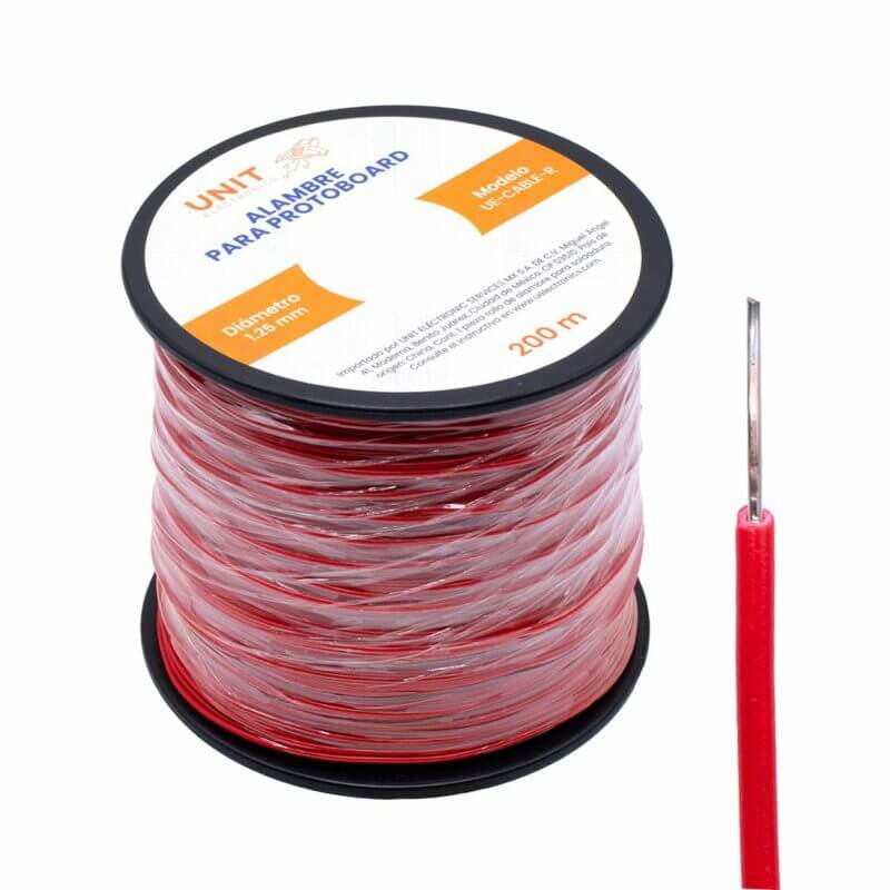 Alambre para Protoboard 24AWG Rojo 200m