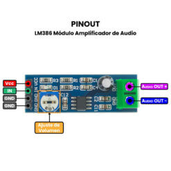 LM386 Módulo Amplificador de Audio Pinout V2