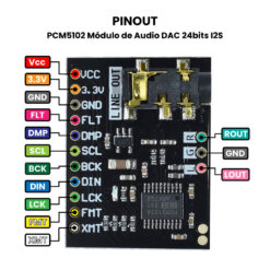 PCM5102 DAC 24bits I2S Pinout