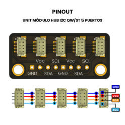 UNIT Módulo Hub I2C QWST 5 Puertos Pinout