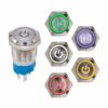 Botón Impermeable Enclavable con Luz 16mm 12-24V Varios Colores
