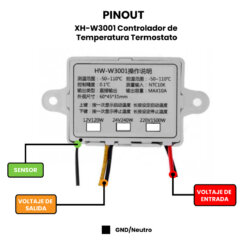 AR3794-96 XH-W3001 Controlador de Temperatura - Pinout3