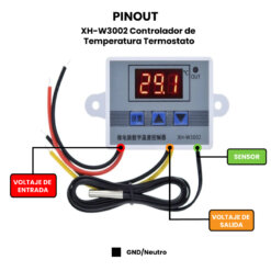 AR3803-05 XH-W3002 Controlador de Temperatura - Pinout2