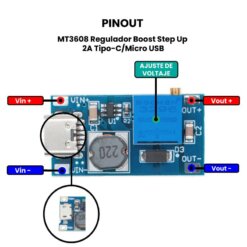 MT3608 Regulador Boost - Pinout