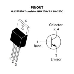 MJE15032G Transistor-NPN-250V-8A-TO-220C-Pinout-V2