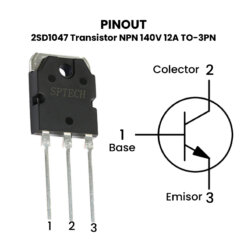 2SD1047 Transistor NPN 140V 12A TO-3PN Pinout