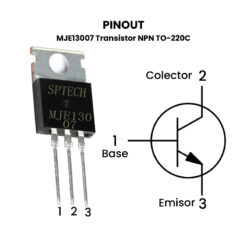 MJE13007 Transistor NPN 400V 8A TO-220C Pinout