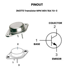 AR3999 - 2N3773 Transistor NPN 140V 16A TO-3 - Pinout4