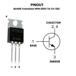 AR4002 - BU406 Transistor NPN 200V 7A TO-220 - Pinout2