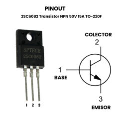 AR4004 - 2SC6082 Transistor NPN 50V 15A TO-220F - Pinout