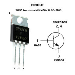 AR4015 - TIP50 Transistor NPN 400V 1A TO-220C - Pinout2