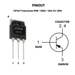 AR4020 - TIP147 Transistor PNP -100V -10A TO-3PN - Pinout2