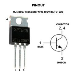 AR4041 - MJE13007 Transistor NPN 400V 8A TO-220 - Pinout3