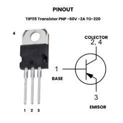 TIP115 Transistor PNP -60V -2A TO-220 - Pinout2