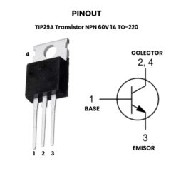 TIP29A Transistor NPN 60V 1A TO-220 - Pinout3