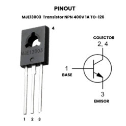 AR4039 - MJE13003 Transistor NPN 400V 1A TO-126 - Pinout