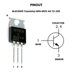 AR4040 - MJE13005 Transistor NPN 400V 4A TO-220 - Pinout