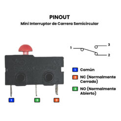 Mini Interruptor de Carrera Semicircular Pinout