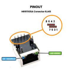 HR911105A Conector rj45 - Pinout