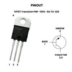 TIP107 Transistor PNP - Pinout2