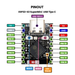 ESP32-S3 SuperMini Placa de Desarrollo USB Tipo C - Pinout