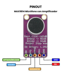 MAX9814 Micrófono con Amplificador - Pinout2