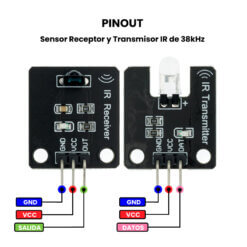 Sensor Receptor y Transmisor IR de 38kHz - Pinout