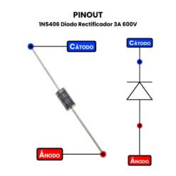 1N5406 Diodo Rectificador Pinout