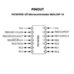 PIC16F505-IP Microcontrolador 8bits DIP-14