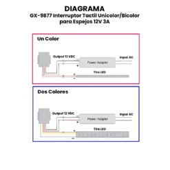 AR4748 - AR4749 - GX-9877 Interruptor Tactil UnicolorBicolor para Espejos 12V 3A Principal