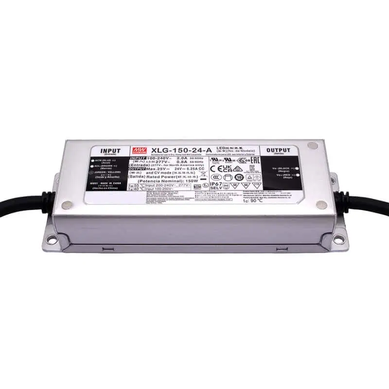 XLG-150-24-A Fuente Conmutada 24V 6.25A IP67 MEAN WELL