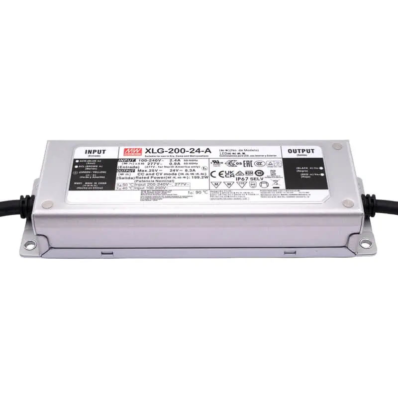 XLG-200-24-A Fuente Conmutada 24V 8.3A IP67 MEAN WELL