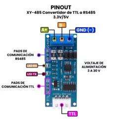 AR5371 - XY-485 Convertidor de TTL a RS485 3 PINOUT