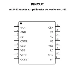 AR5419_IRS2092STRPBF Amplificador de Audio SOIC-16_PINOUT