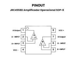 AR5422_JRC4558D Amplificador Operacional SOP-8_Pinout