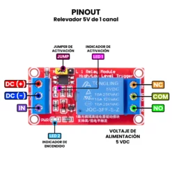 AR5446 - Relevador 5V de 1 canal PINOUT